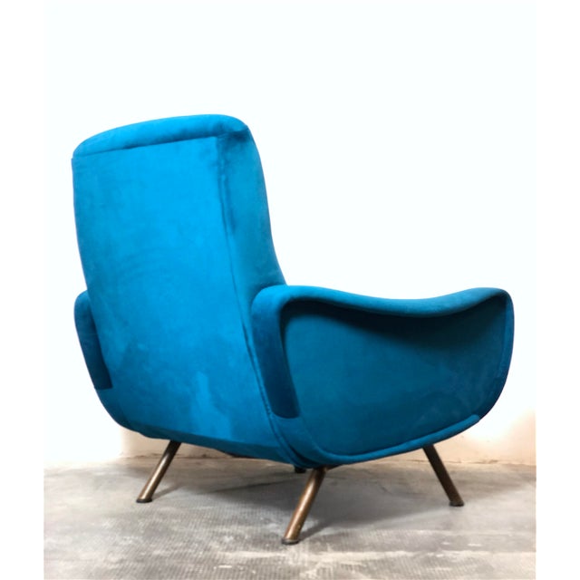Cobalt Blue Lady Armchair by Marco Zanuso for Arflex, Italy, 1955 For Sale - Image 12 of 14