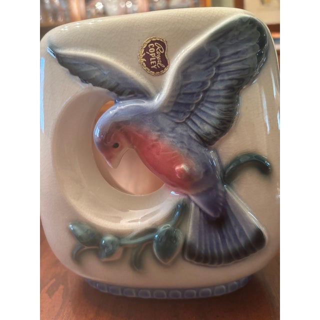 Royal Copley Blue Bird Vase Planter For Sale - Image 4 of 12