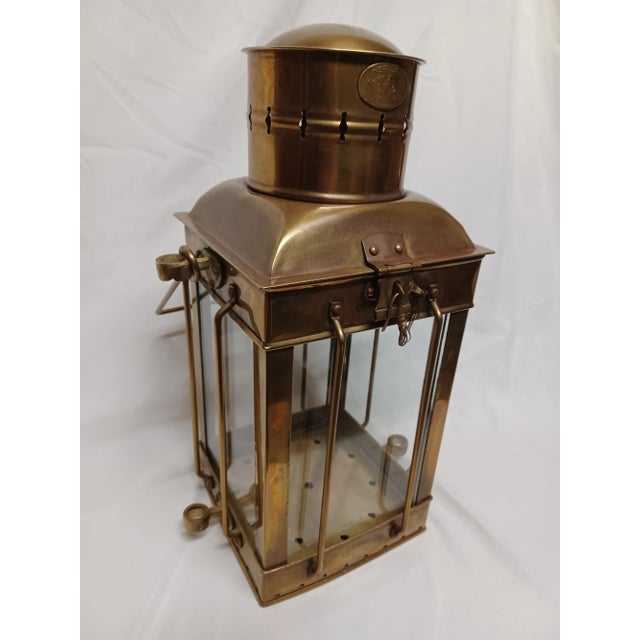 Vintage Brass Neptune Lantern For Sale - Image 9 of 12