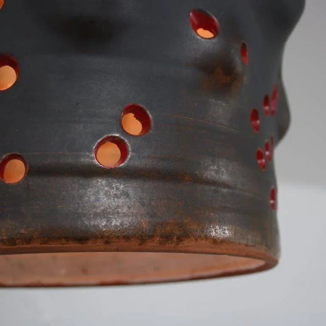 Free-Form Ceramic Pendant Lamp, Netherlands, 1960s For Sale - Image 3 of 9