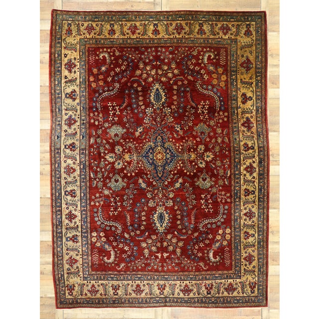 Antique Persian Mohajeran Sarouk Rug, 08'10 X 12'00 For Sale - Image 11 of 11