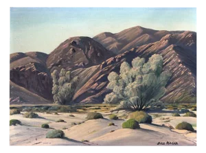 Bill Hager, Paysage de Palmsprings, Oil on Canvas on Cardboard