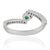 Metal Minimalist Hallmarked 925 Silver Round 0.29 Ct Emerald & Diamond Ring Size 7 For Sale - Image 7 of 12