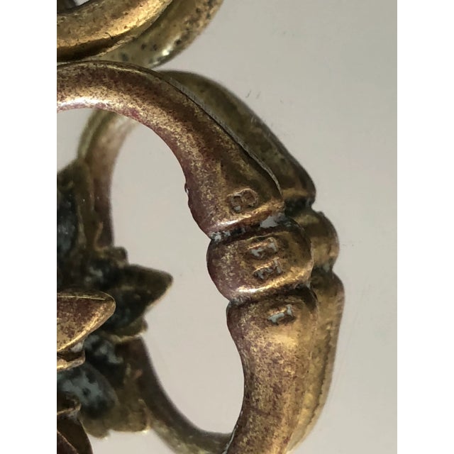 Metal Antique 2 Piece Cabinet Pulls - Set of 4 For Sale - Image 7 of 10