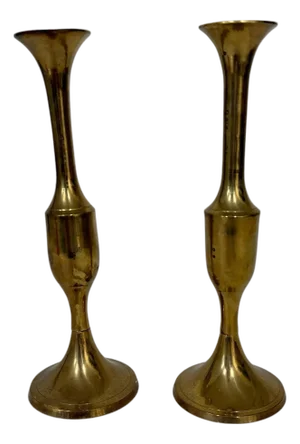 Vintage Brass Candlestick Holders -a Pair
