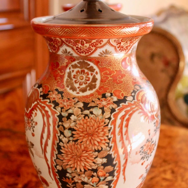 Pair of Antique Japanese Kutani Porcelain Vases Adapted Into Lamps For Sale - Image 17 of 18