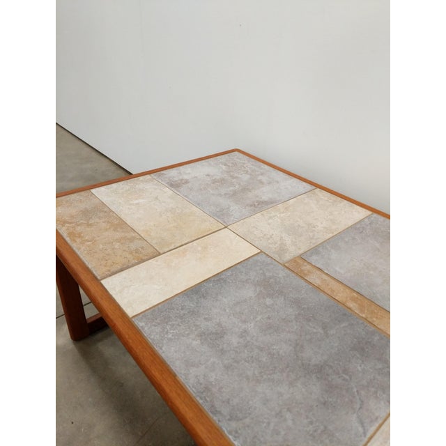 Vintage Danish Modern Teak and Tile Coffee Table by Toften For Sale - Image 4 of 8
