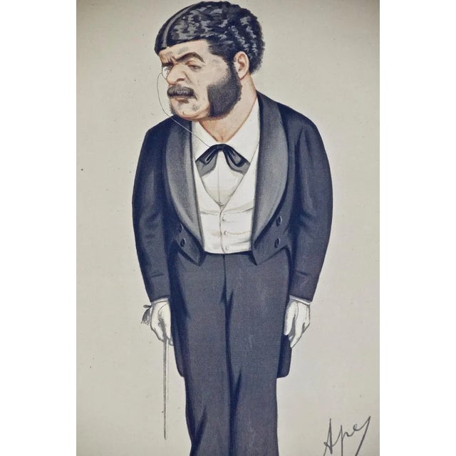 Portraiture Gilbert & Sullivan: Framed Pair of 19th C. Vanity Fair Portraits by Sir Leslie Ward, 1874 & 1881 For Sale - Image 3 of 7