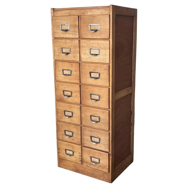Large Bank of French Art Deco Filing Drawers, Circa 1930s For Sale - Image 11 of 11
