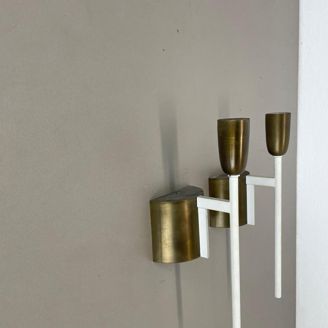 Brass Tube Theatre Wall Light Sconces in the style of Stilnovo, Italy, 1950, Set of 2 For Sale - Image 12 of 16