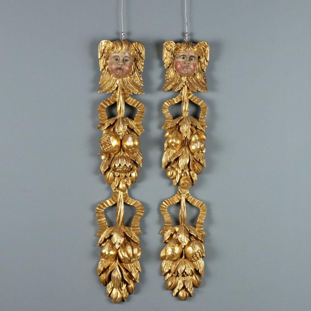 Carved and Gilded Wooden Pilasters, Set of 2 For Sale - Image 12 of 12