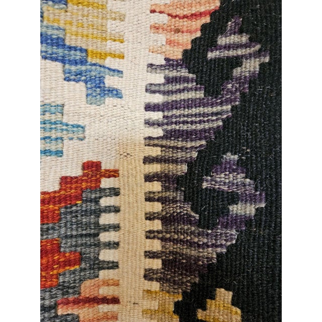 Afghan Handwoven Kilim Rug in Wool For Sale - Image 3 of 8
