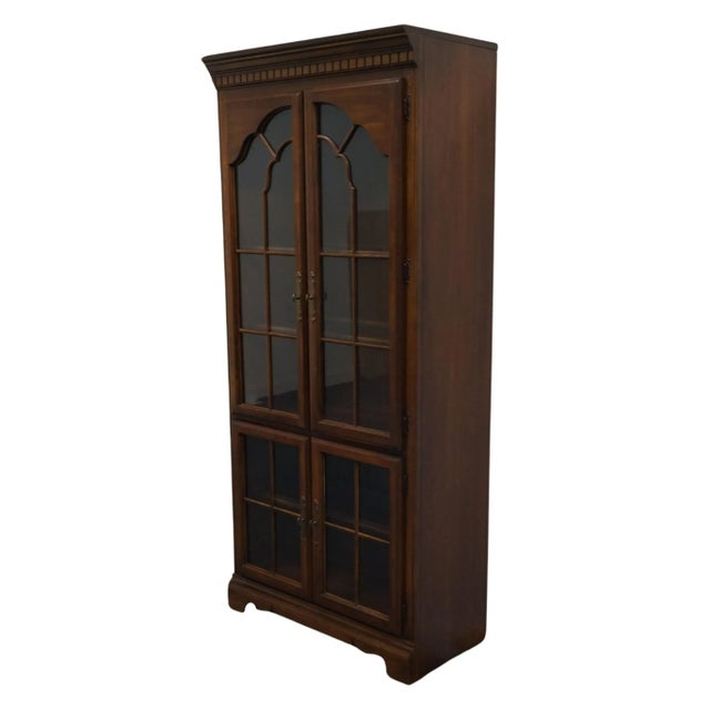 Hooker Late 20th Century Hooker Furniture Solid Cherry Traditional Style 34" Glass Front Display Bookcase / Wall Unit 77-584 For Sale - Image 4 of 10