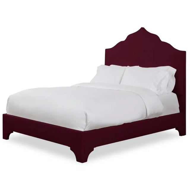 Modern Clementine Full/Double Bedframe, Wine Velvet For Sale - Image 3 of 4