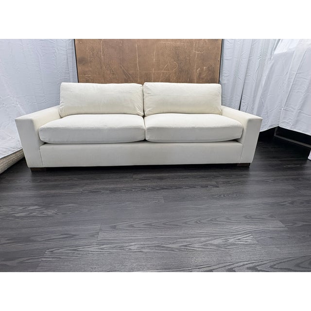 Rh Restoration Hardware Maxwell 2-Cushion Sofa 8' | Classic 40" Depth | Down-Feather | Performance Linen Weave – Natural For Sale - Image 11 of 18