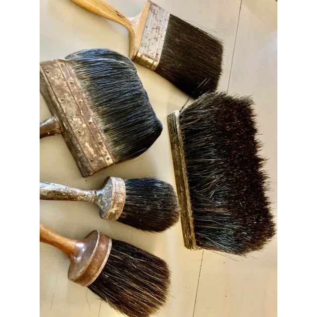 Rustic European Vintage Art Brushes - Set of 5 For Sale - Image 3 of 7