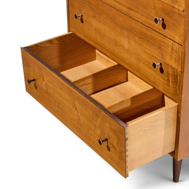 Wood Robert Baron for Glenn of California Mid Century Dresser Walnut Highboy Dresser For Sale - Image 7 of 9