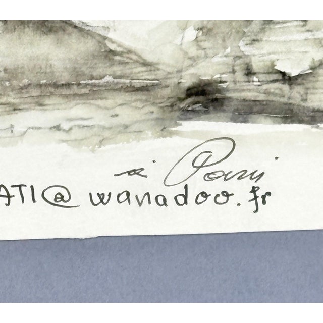 Zamir Mati Signed Original Mixed Media Paris Cityscape, 1990s For Sale - Image 9 of 15