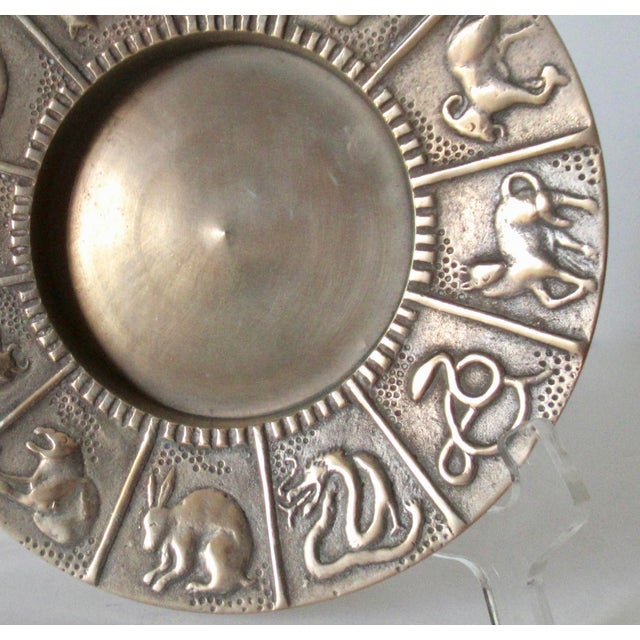 Brass Mid-Century Brass Round Zodiac Ashtray, Catchall Dish - Pair For Sale - Image 8 of 14