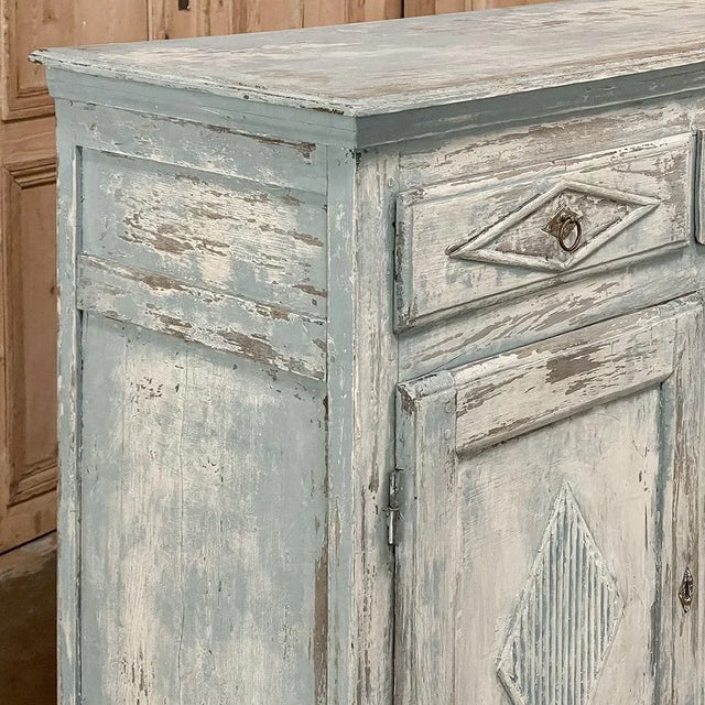 Light Gray 18th Century Swedish Gustavian Period Painted Buffet For Sale - Image 8 of 13