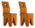 Vintage Brutalist Pinewood Chairs, France, 1970s, Set of 2 For Sale
