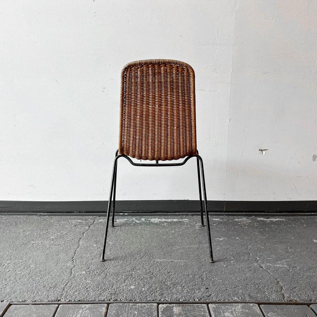 Vintage Metal and Wicker Chair For Sale - Image 13 of 18