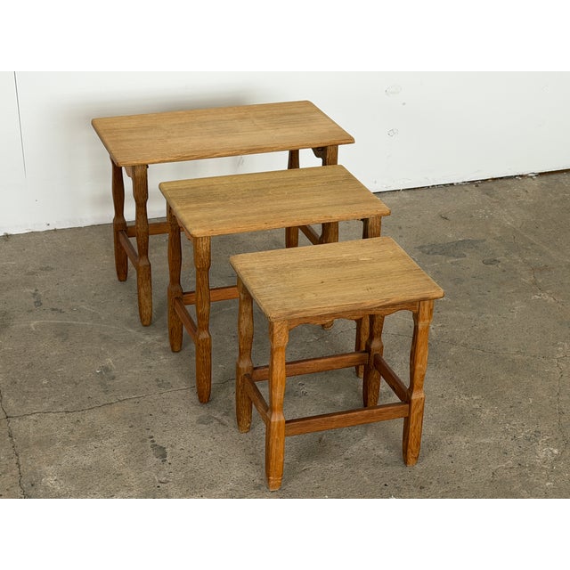 Scandinavian Modern Oak Nesting Tables from Henning Kjærnulf, Denmark, 1960s For Sale - Image 4 of 12