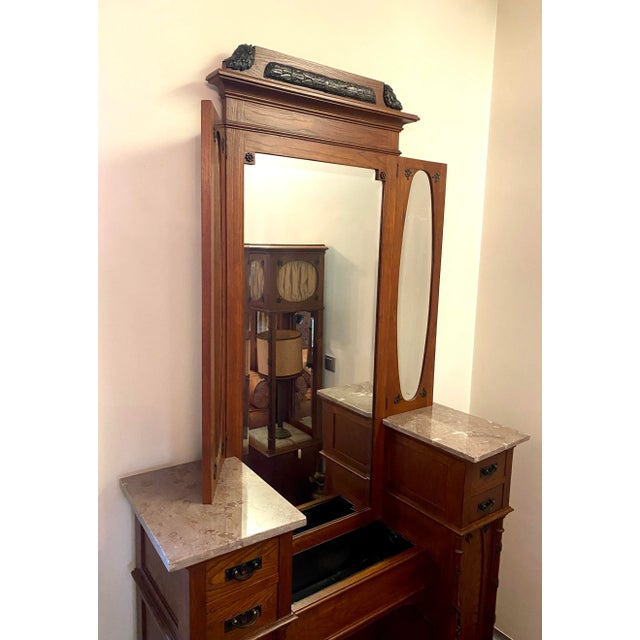 Art Deco Dressing Table with Mirror and Drawers, 1920s For Sale - Image 3 of 13