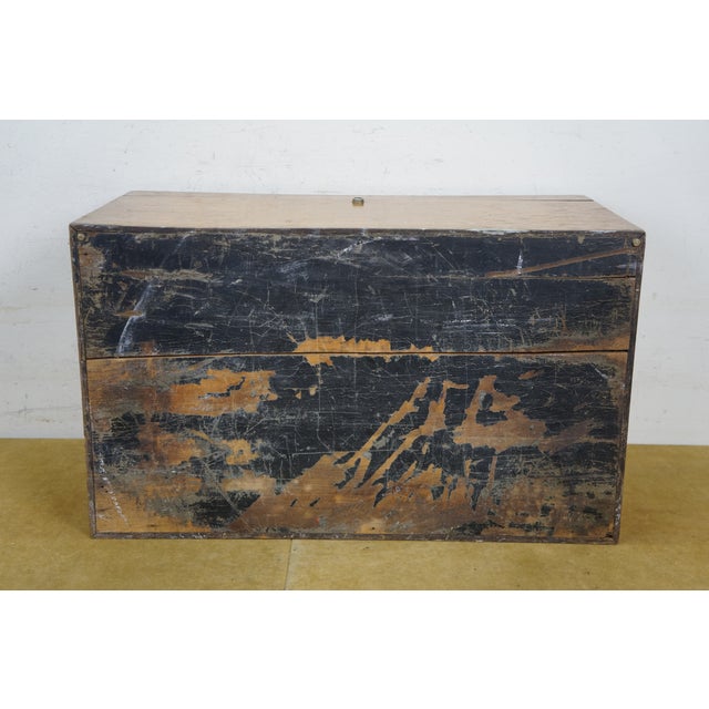 Brown Large Antique Victorian Quartersawn Oak Tin Lined Cigar Humidor Storage Box Chest 21" For Sale - Image 8 of 18
