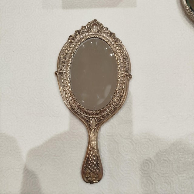 Antique Silver Hand Mirror, 1800s For Sale - Image 14 of 14