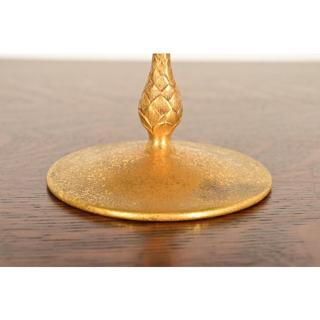 Tiffany Studios New York Bronze Doré Pedestal Bowl or Compote Dish With Abalone Inlay For Sale - Image 10 of 14