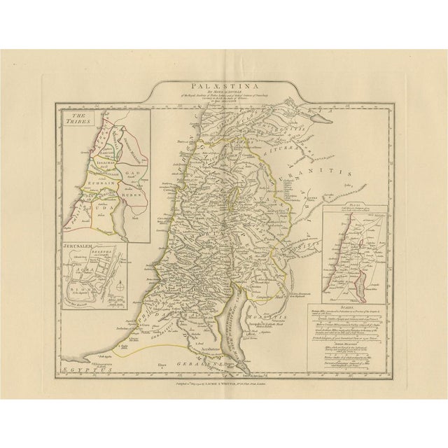 Antique Map of Biblical Palestine Holy Land with Jerusalem Insets, 1818 For Sale - Image 11 of 11
