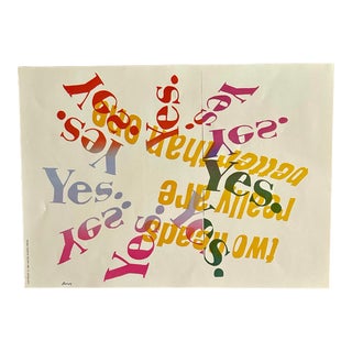 1960's Sister Mary Corita Kent Yes Two Heads Really Are Better Than One "Daisy" Print For Sale