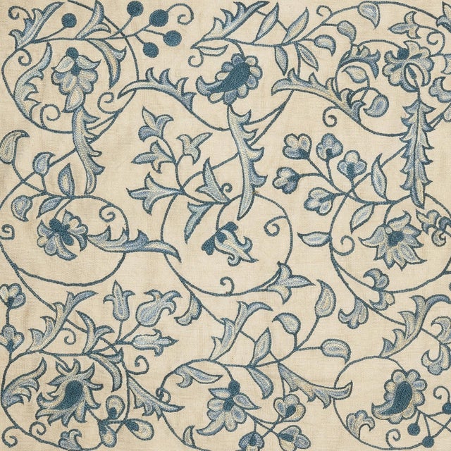 Modern 20"x20" Embroidered 100% Silk Cushion. Luxury Pillow Cover. Handmade Toss Pillow For Sale - Image 3 of 4