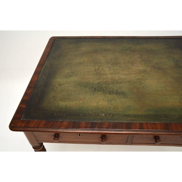 Antique Victorian Leather Top Desk, 1840s For Sale - Image 6 of 11