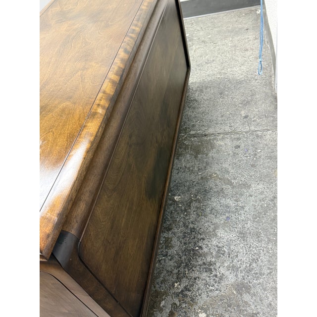 Albright Zimmerman Honey Brown Walnut Sideboard, Mid 20th Century For Sale - Image 11 of 12