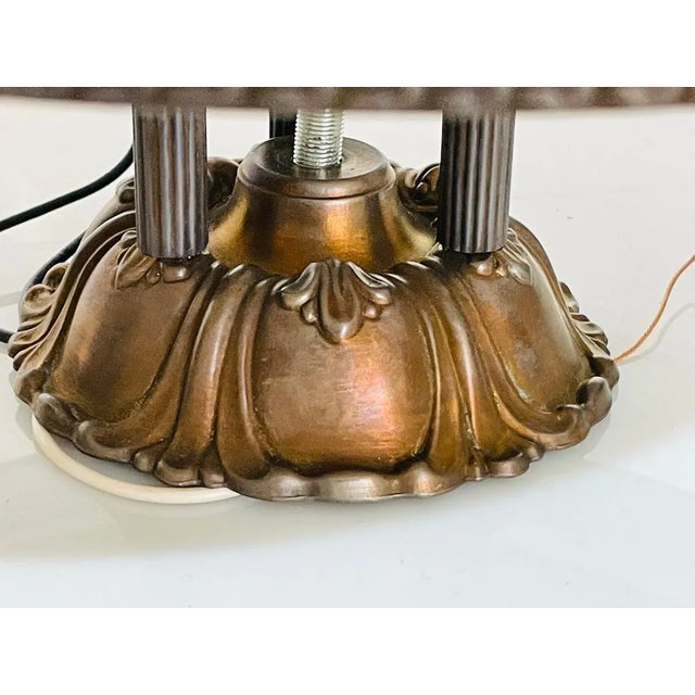 1980s Vintage Glass & Bronzed Frame Flush Mount For Sale - Image 5 of 13