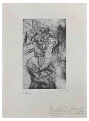 Walter Jacob, Self-Portrait, Etching, 1920