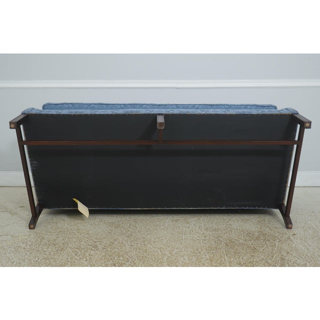 Hancock & Moore Chippendale Style Blue Damask Sofa For Sale - Image 16 of 18