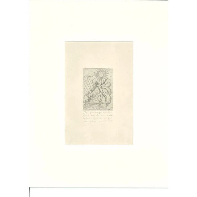The Couple'' is an original print in etching technique on ivory-colorated paper by Jean Ronfor Boubée. In excellent...