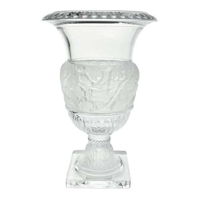 Godinger & Shannon Crystal “Athena” Large Crystal Flower Urn Statement Vase For Sale