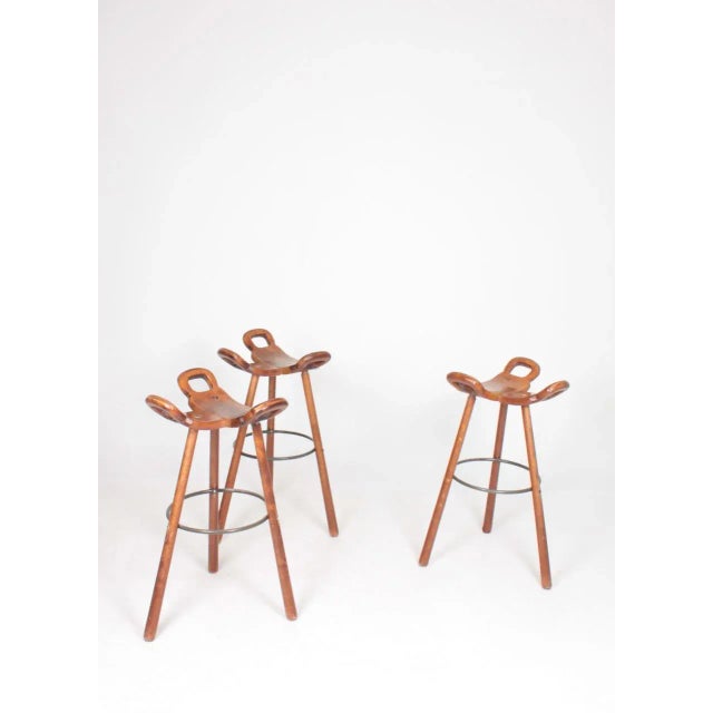 Spanish Bar Stools, 1960s, Set of 3 For Sale - Image 6 of 12