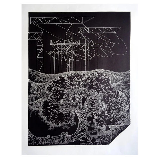 Dainis Rozkalns, Apple Tree, 1976, Linocut For Sale