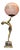 Art Deco French Figural Dancer Table Lamp with Glass Globe, 1930 For Sale
