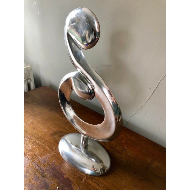 1970s spun aluminum abstract sculpture. Unsigned.