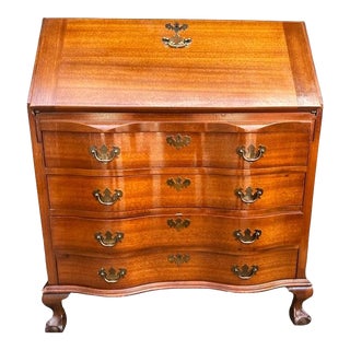 Maddox of Jamestown Mahogany Georgian Drop Front Secretary Desk - Vintage Mid 20th Century For Sale