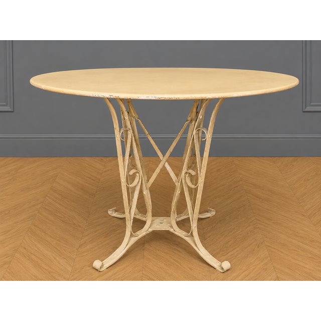 Round Garden Table in Wrought Iron, 1890s For Sale - Image 5 of 5