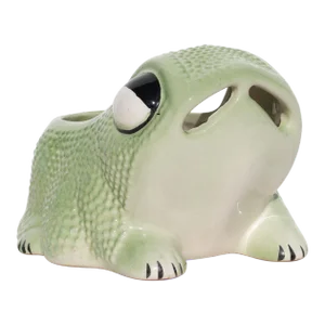 Vintage Green Hobnail Frog Planter in the Style of Jean Roger