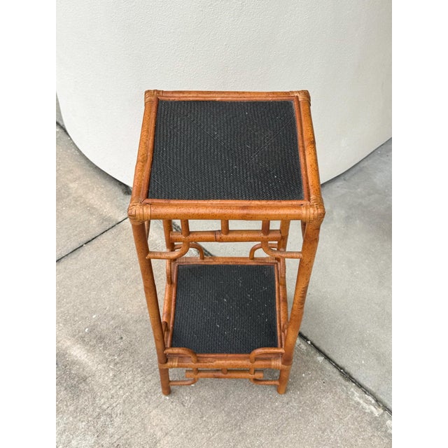 Bamboo Planter Stand Vintage Hollywood Regency Chinoiserie Tall Coastal For Sale - Image 10 of 14