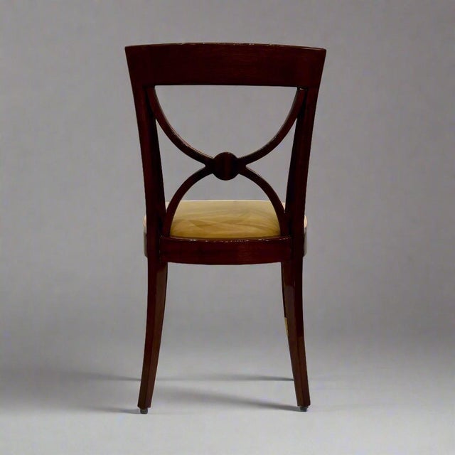 Wood Set Four Art Deco Period DE COENE FRÈRES Side Chairs France circa 1930 For Sale - Image 7 of 7